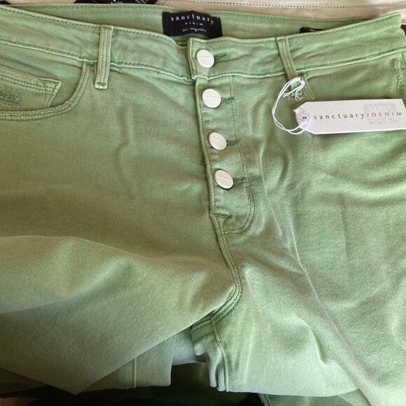 Sanctuary Pants NWT Sanctuary Denim Sz 32 Raw Hem Wide Leg Crop Pant Inseam 27” - Picture 3 of 9